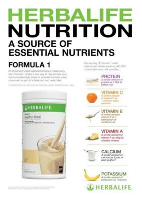 Formula 1 shake nutritional value