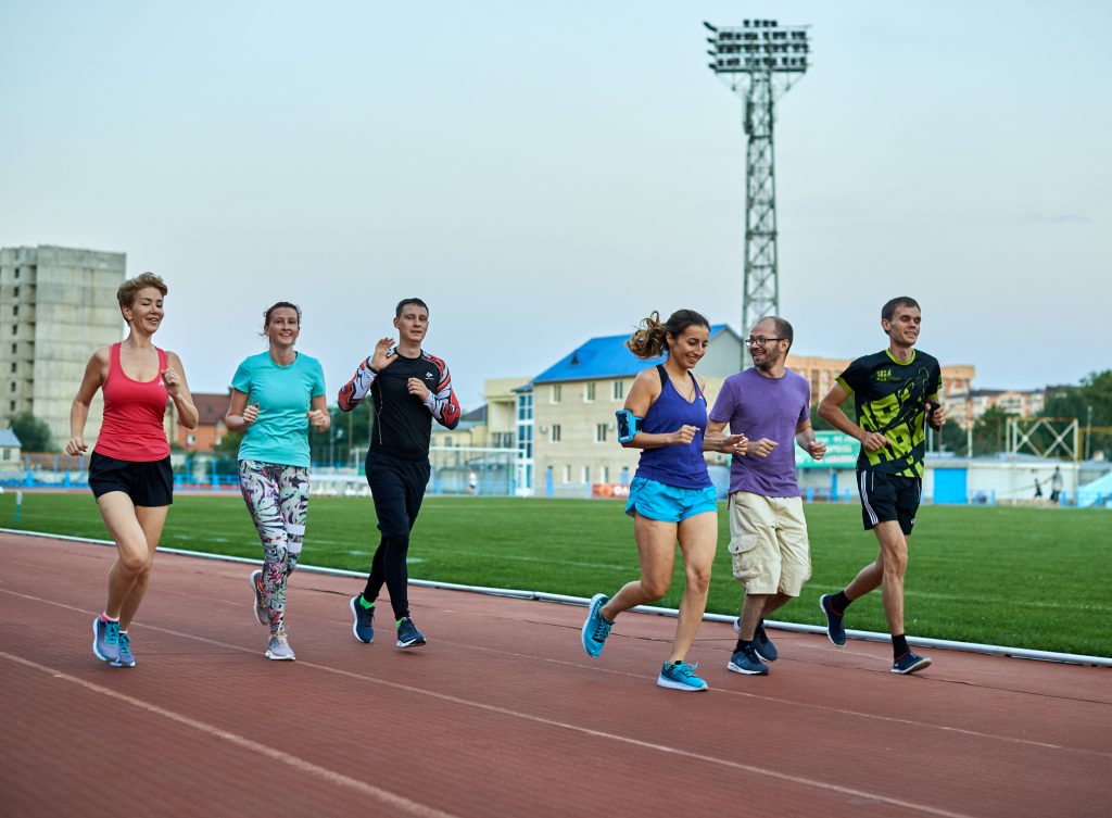 Jogging with friends